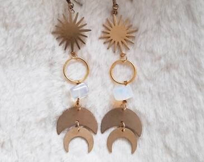 Half moon earrings, brass earrings, geometric earrings, gold, laton, brass geometric earrings, raw brass earrings, minimal, boho, boho chic