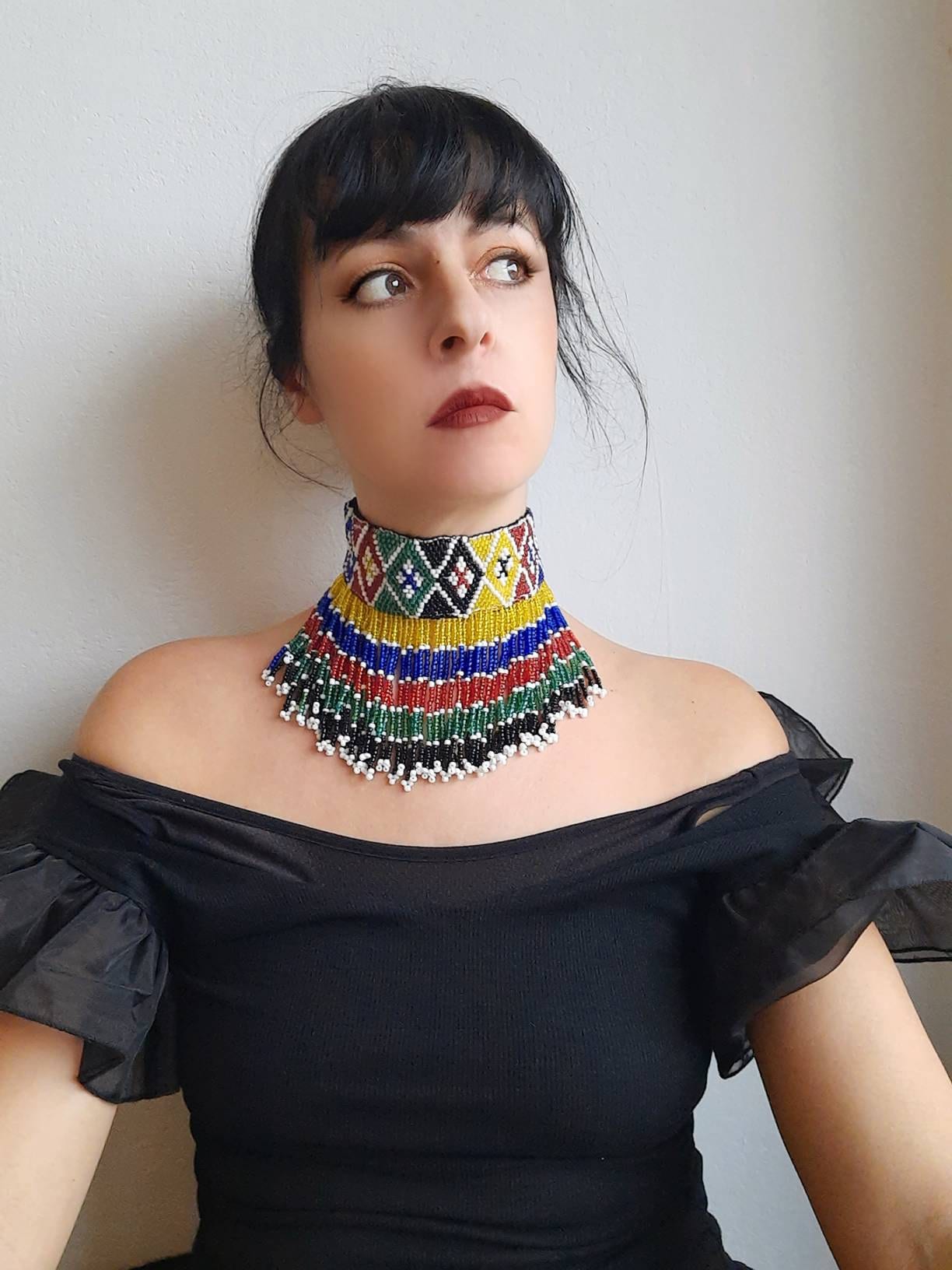 Necklace Bead Necklace Tribal Fusion Headpiece Choker Ethnic