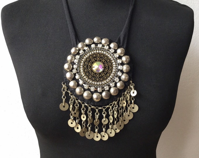 Necklace, tribal fusion, mandala necklace, tribalfusion belt, mandala belt, Boho accessories, ethnic necklace, handmade, custom orders, boho