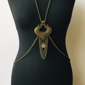 Bodynecklace, bodychain, tribal fusion, Boho-ketting, Boho bodychain, Boho-sieraden, Boho chic, etnische chic, etnische ketting, buikdansen