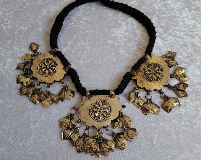 Kuchi gold vintage necklace, kuchi vintage jewelry, kuchi jewelry, vintage necklace, gold ethnic necklace, vintage ethnic necklace, boho