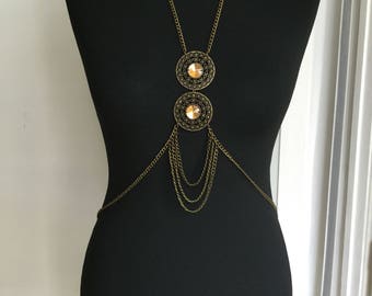 Bodychain/bodynecklaceBodynecklace/Crystal Body necklace/Mandala/long necklace