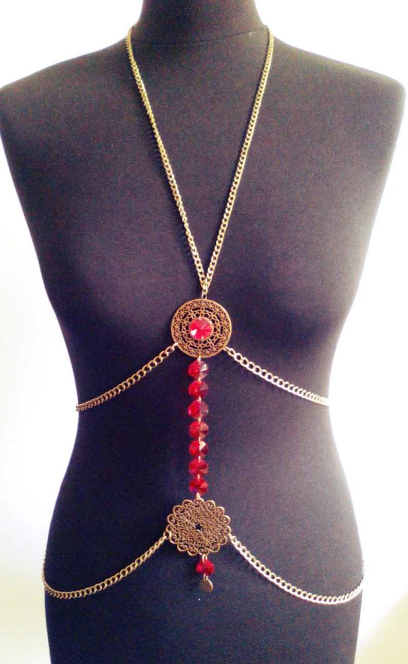 Body Chain/ Body Necklace/ Body Jewelry/ Crystal Necklace/ Boho/ Boho