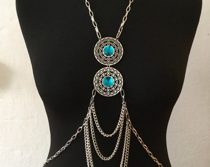 Best seller, summer, bodychain, handmade bodychain, custom necklace, bodynecklace, body jewellery, silver bodychain, handmade necklace,