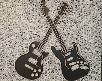 Double guitare Corde Art 24"x24 »