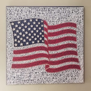 American Flag String Art 24&quot;x24&quot;