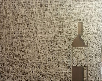 Wine Bottle String Art 16"x16"