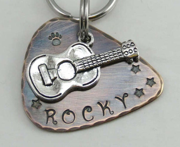 guitar pick dog tag
