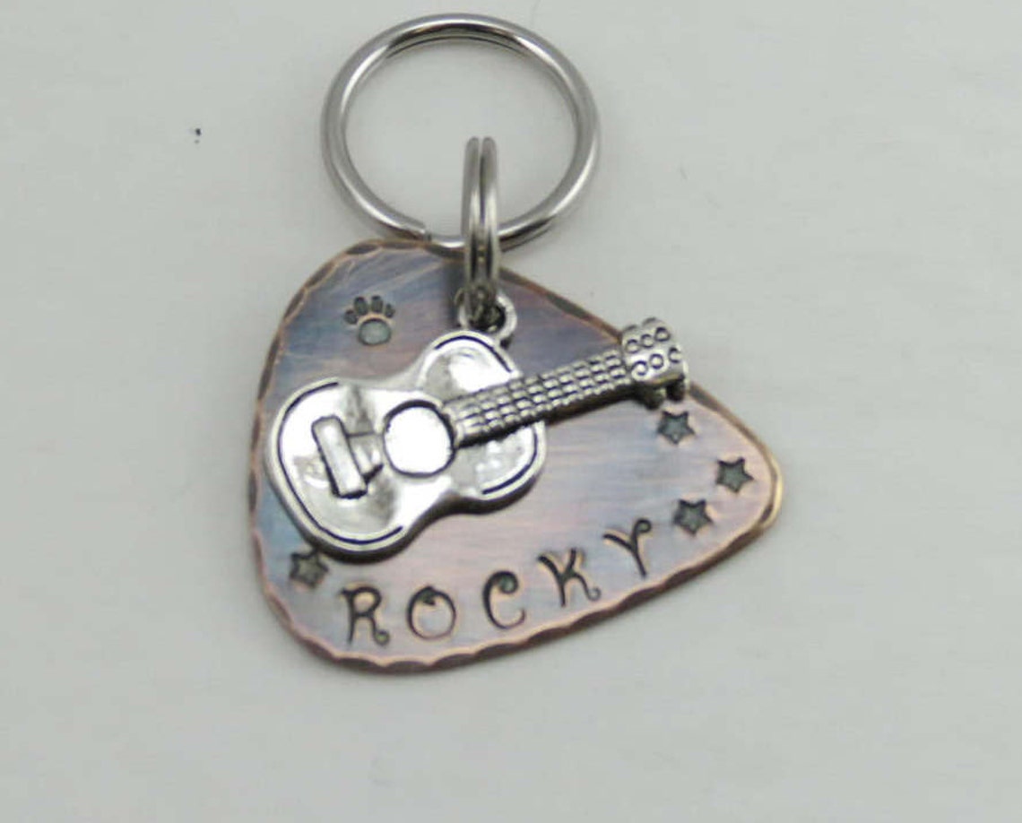 Guitar Pick Dog Tag Dog Tag Pet Tags Pet Id Tags Dog Tags Etsy