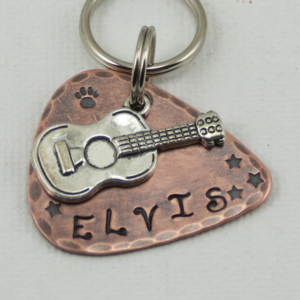 guitar pick dog tag