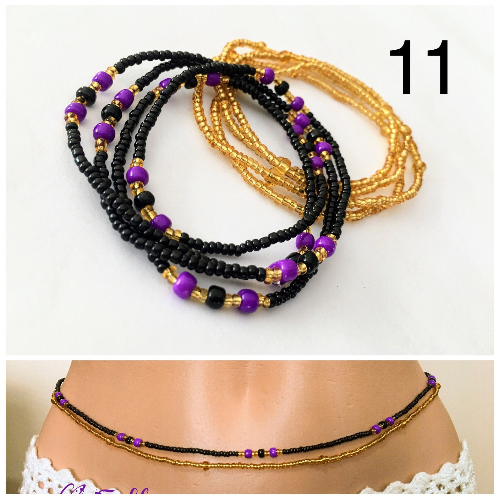 2 Strand Waist Beads 2 piece Belly beads Body jewelry Etsy