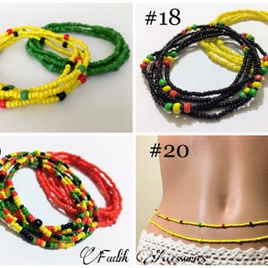 Double Strand 2 piece Waist Beads, Body jewelry, Belly beads, Bead jewelry, Belly chains, Waist chain, African waist beads, Waist Jewelry image 7