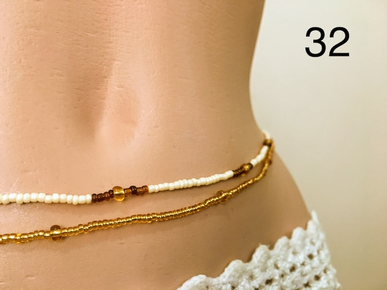 Double Strand 2 piece Waist Beads, Body jewelry, Belly beads, Bead jewelry, Belly chains, Waist chain, African waist beads, Waist Jewelry #32