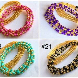 Double Strand 2 piece Waist Beads, Body jewelry, Belly beads, Bead jewelry, Belly chains, Waist chain, African waist beads, Waist Jewelry image 8