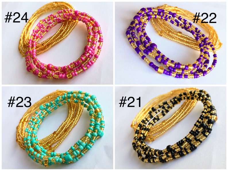 Double Strand 2 piece Waist Beads, Body jewelry, Belly beads, Bead jewelry, Belly chains, Waist chain, African waist beads, Waist Jewelry image 8