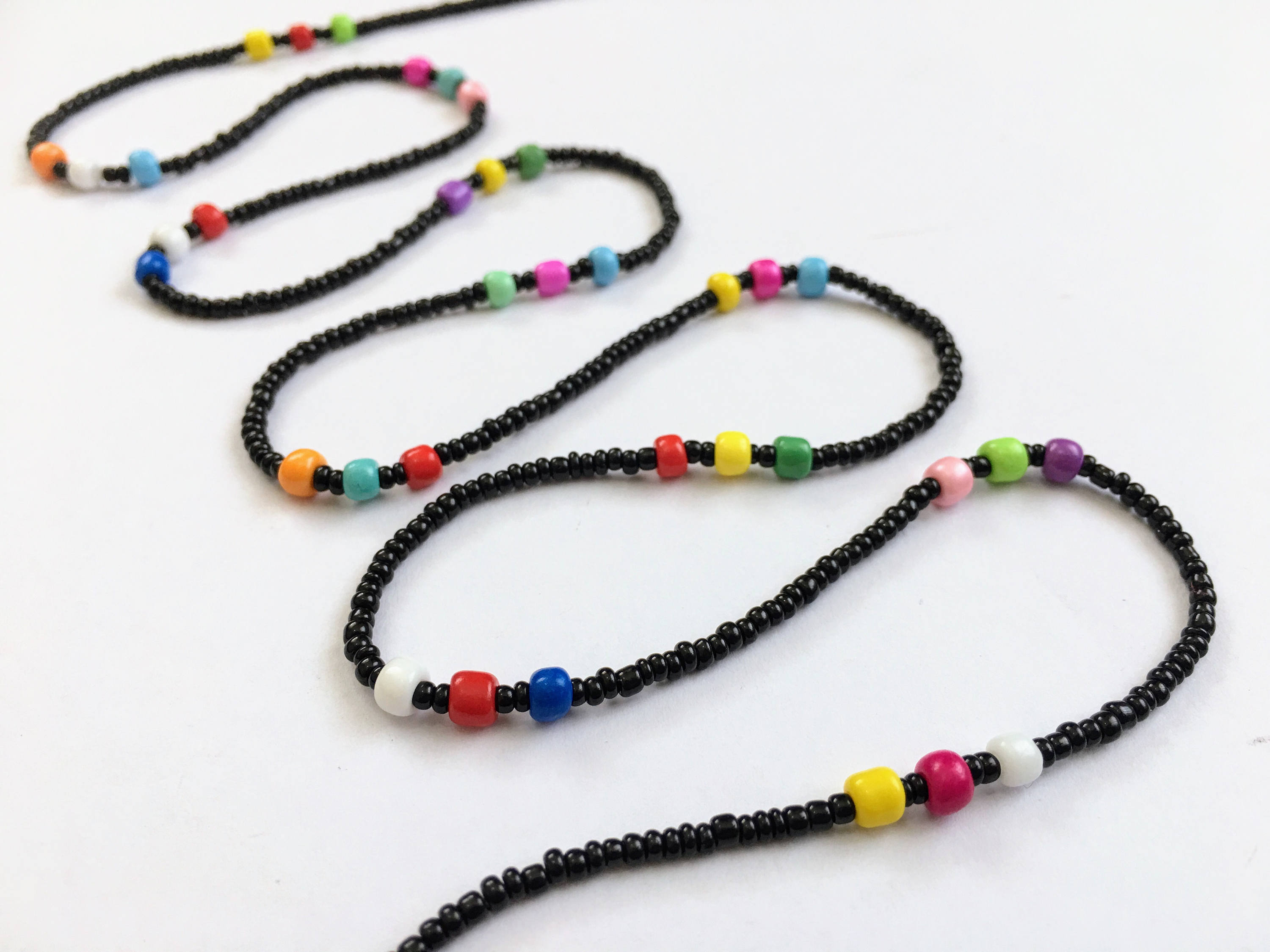 Black Waist beads Body jewelry Multi-color Belly bead | Etsy