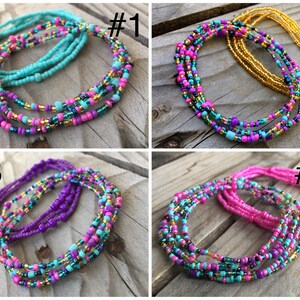 Double Strand 2 piece Waist Beads, Body jewelry, Belly beads, Bead jewelry, Belly chains, Waist chain, African waist beads, Waist Jewelry image 2