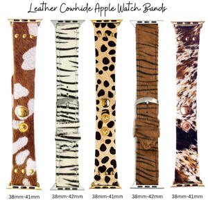 Leather Cowhide Apple Watch Band 38-40-41mm same day shipping, gifts for her, mens Watch bands image 2