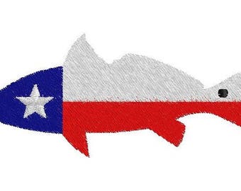 Texas Red Fish Enbroidery Design