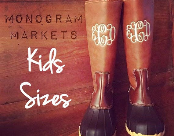 Kids monogrammed sales duck boots