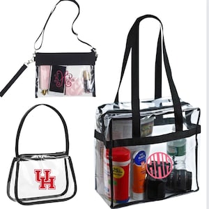 Clear Tote Bags, Clear crossbody, clear purse  for School, Football Games, Baseball Games, Work