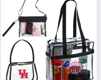 Clear Tote Bags, Clear crossbody, clear purse  for School, Football Games, Baseball Games, Work