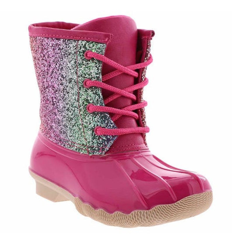 glitter duck boots
