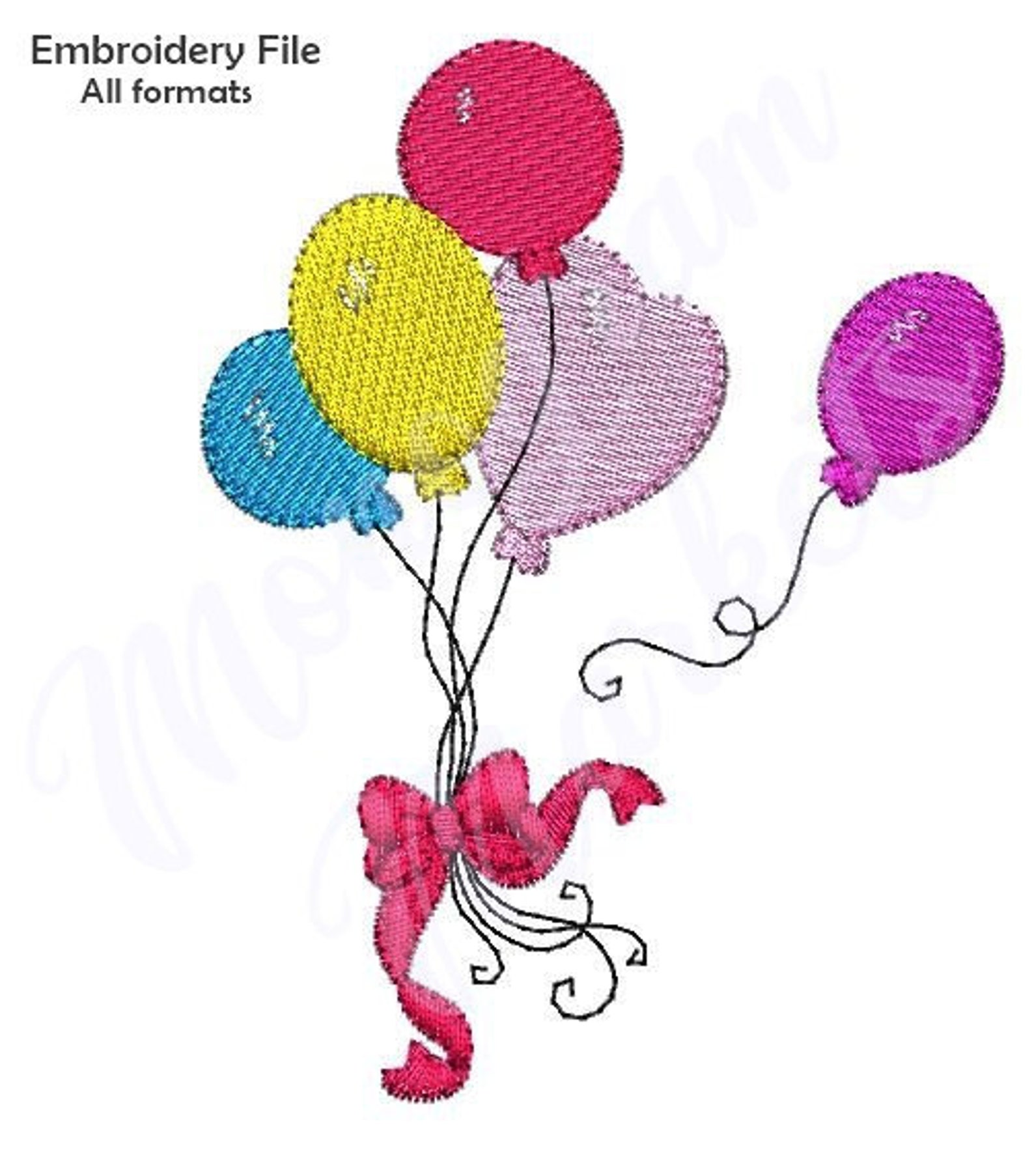 Balloons Embroidery Download for Machine Embroidery PES DST Etsy India