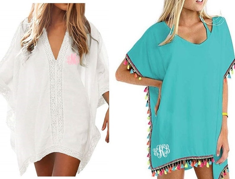 Swim Coverups With Embroidered Monogram Etsy