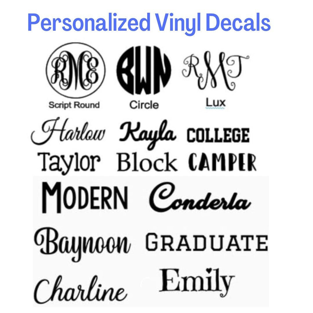 Monogram or Name Decals - Etsy