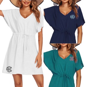 Swim Beach Coverups with embroidered monogram