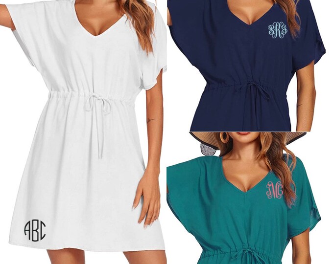 Swim Beach Coverups with embroidered monogram