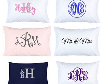 Monogrammed, personalized Pillow Cases, Gifts for her, Birthday Gifts, Wedding Gifts, Wedding Shower Gifts, Mothers Day Gifts