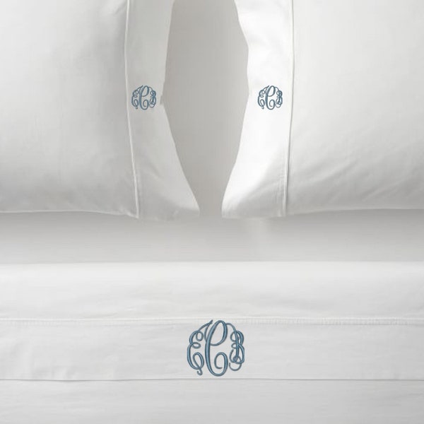 Luxury Monogram Sheet Sets Great Wedding, Birthday, & Mothers Day Gifts, Graduation gifts, dorm room sheets