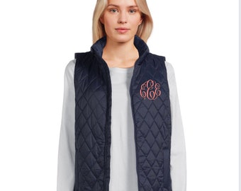 Diamond Quilted Monogram Vest in Vibrant colors, great gifts, game gear clothing