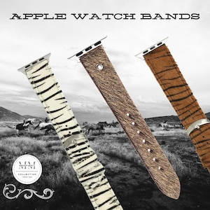 Leather Cowhide Apple Watch Band 38-40-41mm same day shipping, gifts for her, mens Watch bands image 1