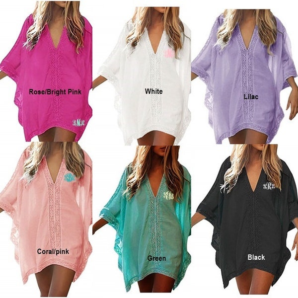 Swim Cover-Ups with embroidered monogram