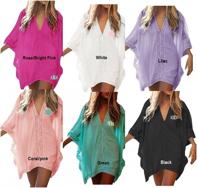 Swim Coverups With Embroidered Monogram Etsy