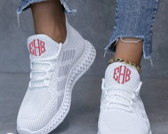 Monogram Sneakers Mujer y joven Tenis cómodos blanco, gris, negro adulto niño