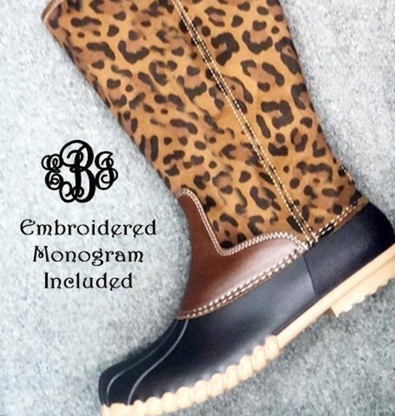 Cheetah Duck Boots SALE Women Tall SALE Etsy