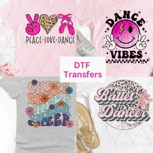 Dance, Cheer, Ballet Style DTF Transfers for shirts ready to ship