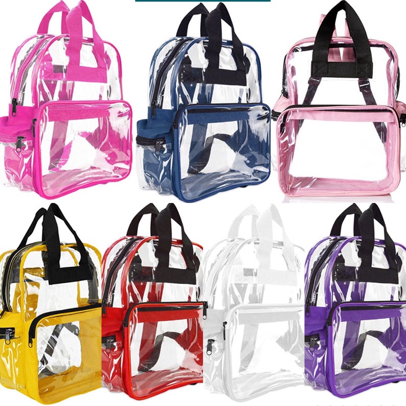 clear pink backpacks
