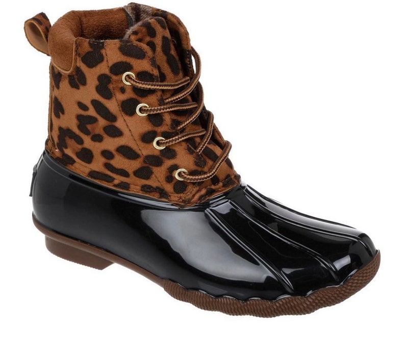 Duck Boots for Women Monogrammed Leopard Solid