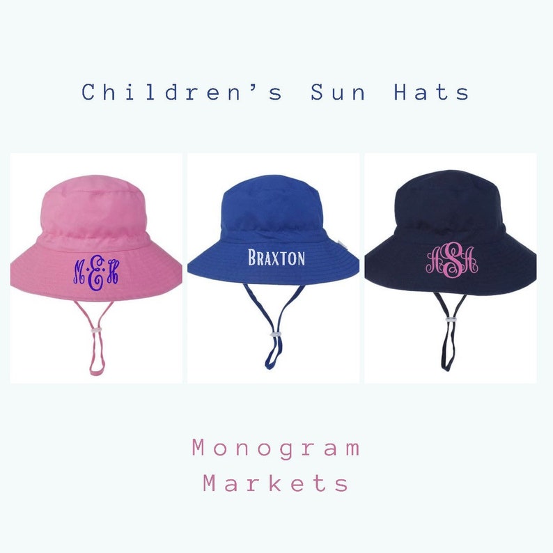 Sun Hats Toddlers Children Monogrammed Personalized Etsy