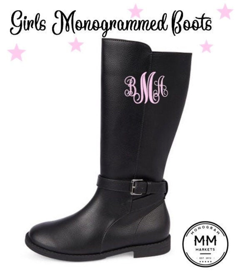 Youth Monogram Riding Boots for Girls Etsy