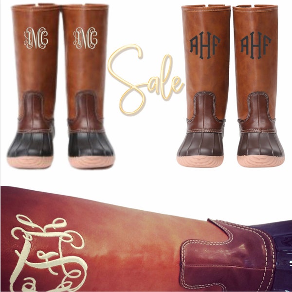 printed duck boots