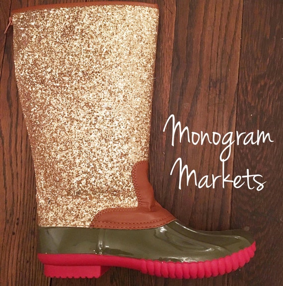 duck boots with glitter