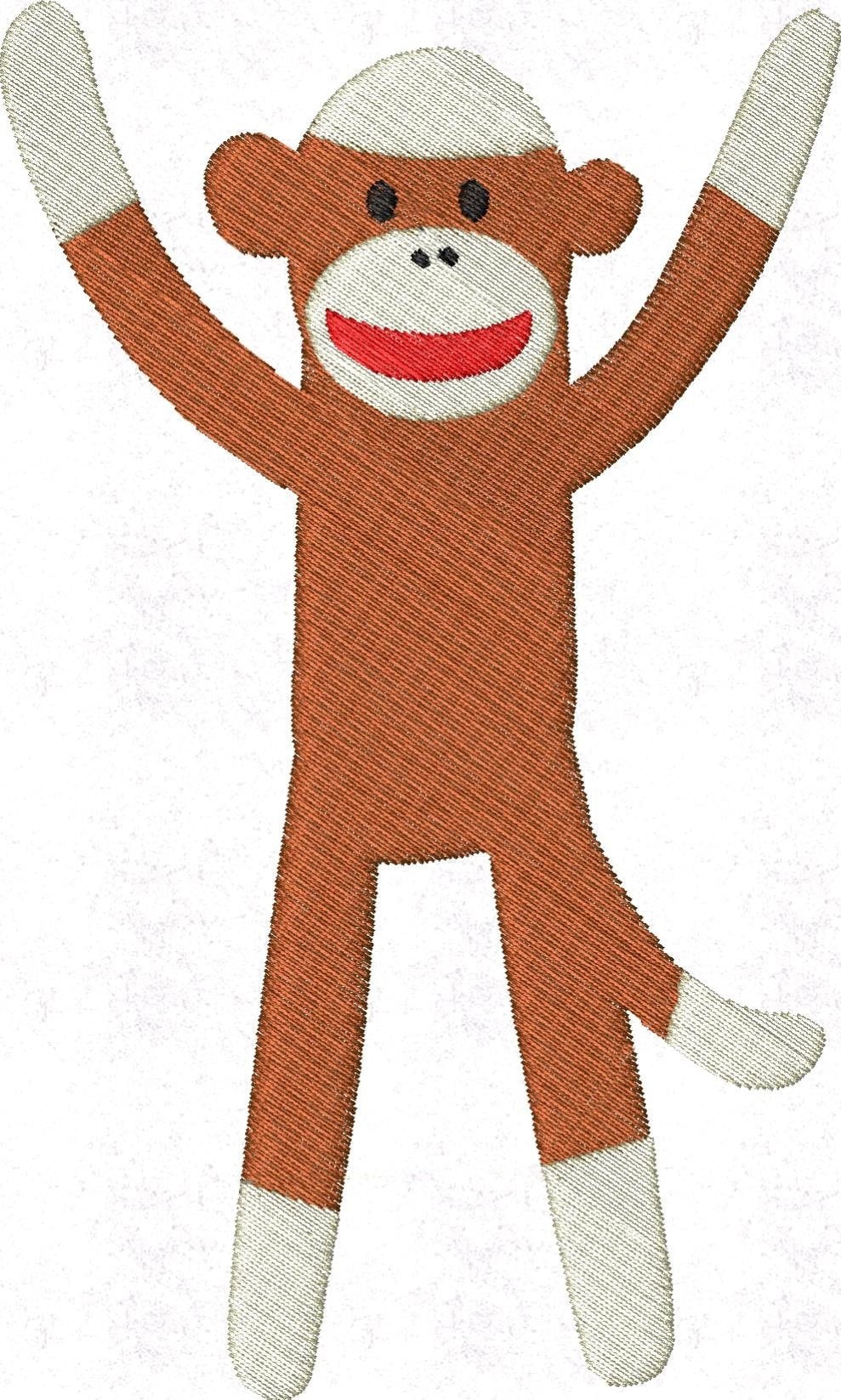 Sock Monkey DST Embroidery Design Etsy