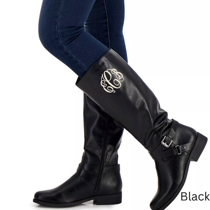 Monogrammed Riding Boots in black, brown, cognac, great gifts for her and personalized