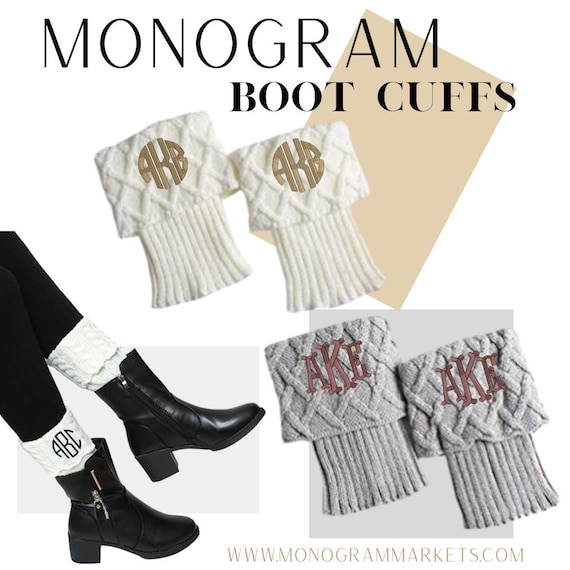 Monogrammed boot cuffs Clearance